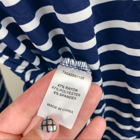 Tart Navy Stripe Off-the-Shoulder Top Size Medium - Picture 10 of 14